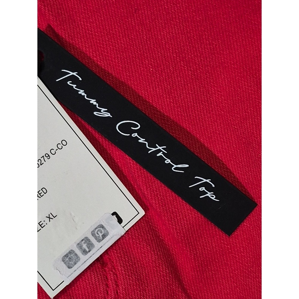 JUDY BLUE Bermuda Jean Shorts Red Women's XL High Rise Tummy Control Denim - Picture 10 of 10